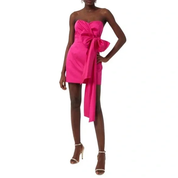 French Connection Florida Summer Strapless Pink Dress - Picture 1 of 13